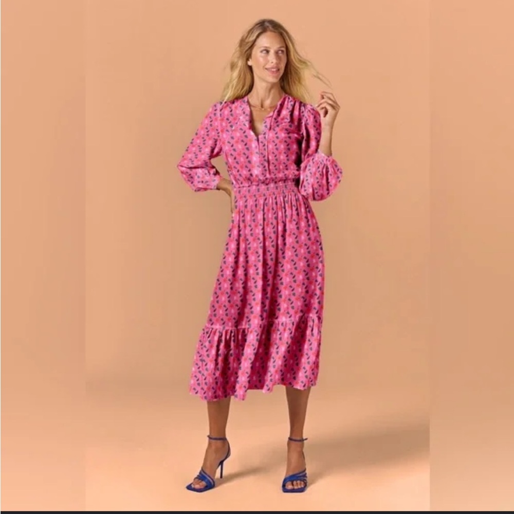 Tucker The Juliette Dress in Pink Poppies